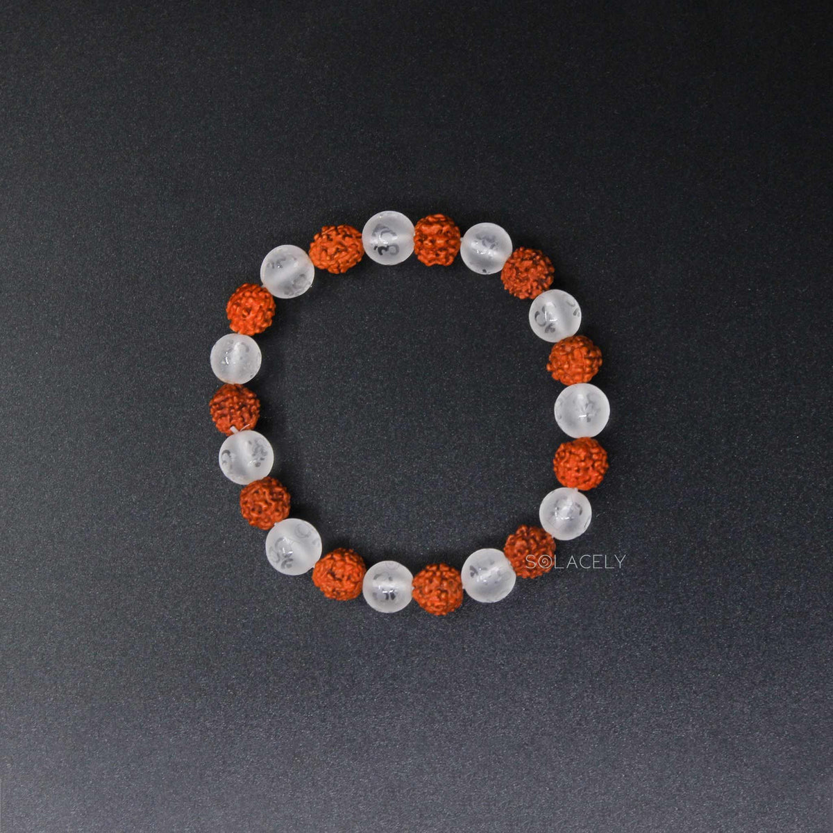 white quartz om bracelet