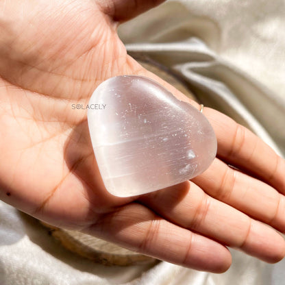 White Selenite Heart Shape