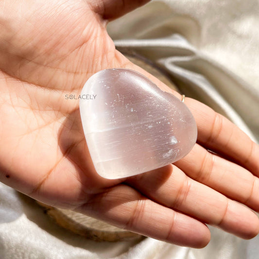 White Selenite Heart Shape