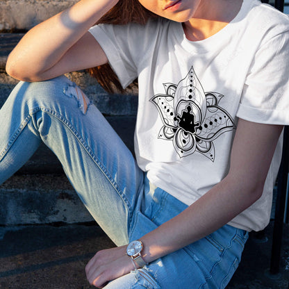 yoga round neck white tshirt