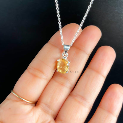 Yellow Citrine Gemstone Necklace