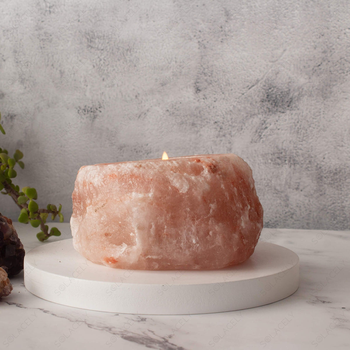 himalayan rock salt candle holder