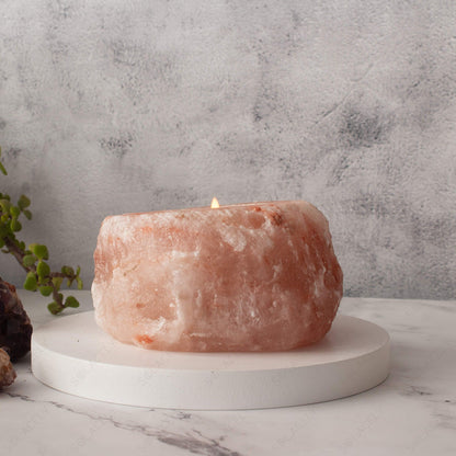 himalayan rock salt candle holder