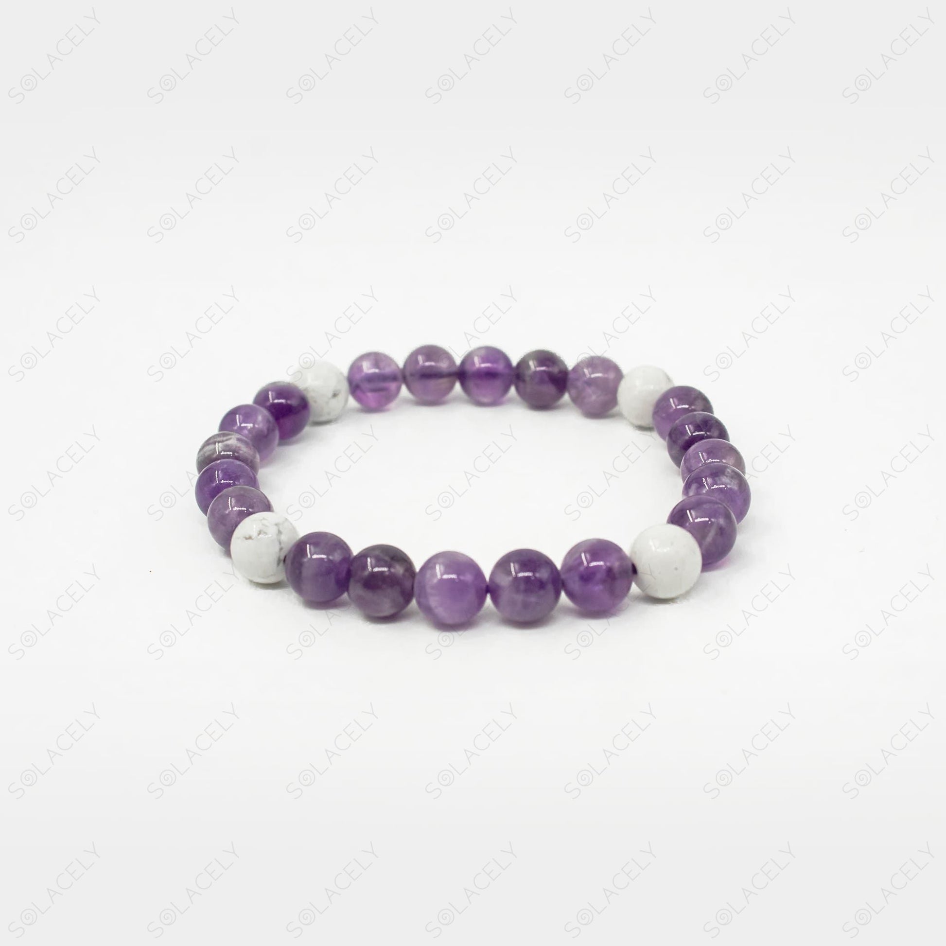amethyst and howlite crystal bracelet 8mm beads
