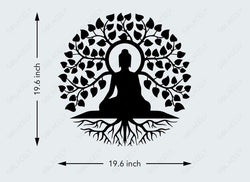 buddha tree wall art size chart