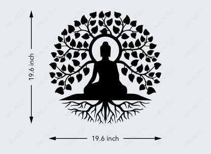 buddha tree wall art size chart