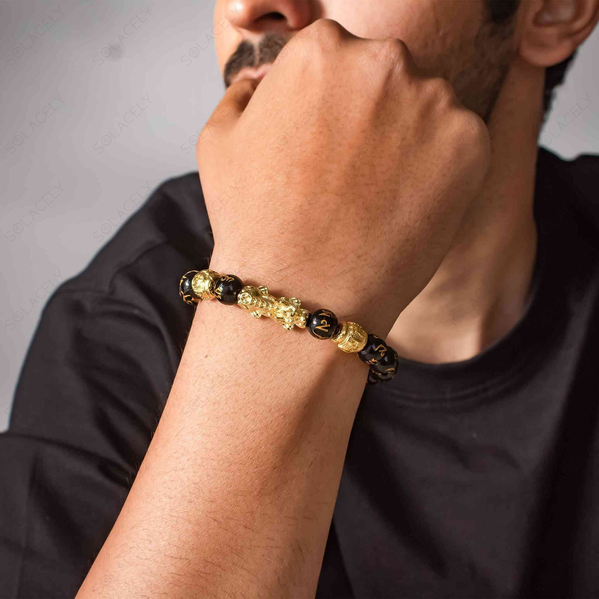feng shui black obsidian bracelet