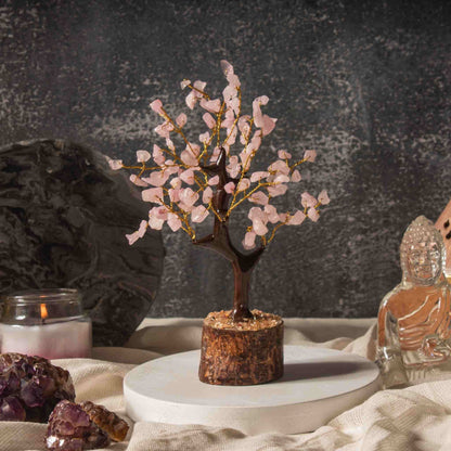 crystal tree rose quartz